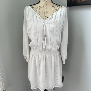 Silver accented White Dress